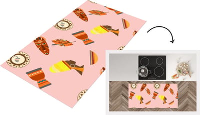 Keukenloper - Loper keuken - Afrika - Djembé - Patronen - Afrikaanse maskers - 120x60 cm - Keukenloper vinyl