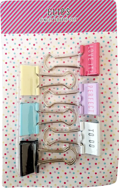 Avec BV - Metal clips - 6 stuks - Metaal Clips - Schoolartikel - Bureau assecoire - Kantoor