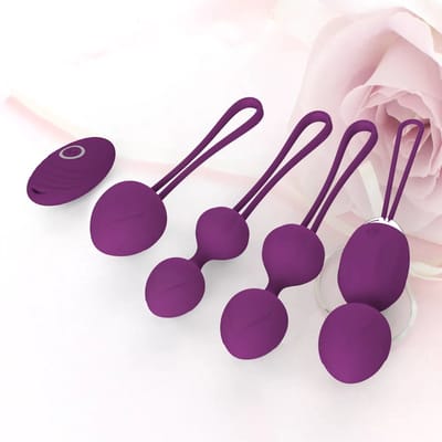 House of Delight Happy Woman Kegelset – 4 Kegels + Vibrerende Kegel met Afstandsbediening – Silicone