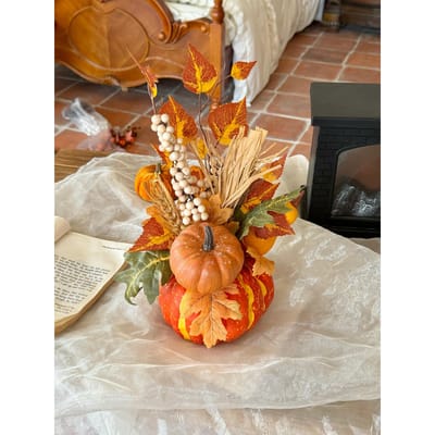 Halloween tafeldecoratie simulatie pompoen esdoornblad tafeldecoratie, herfst oogst pompoen pot decoratie rekwisieten 1pc orange