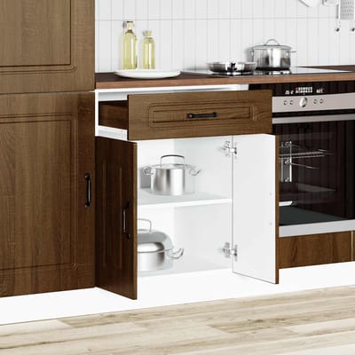 vidaXL - Onderkast - Kalmar - bewerkt - hout - bruin - eikenkleur