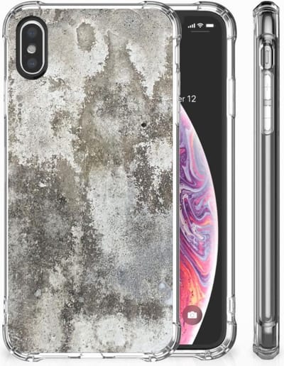 Apple iPhone X | Xs Anti-Shock Hoesje Beton Print