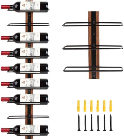 Dailygoods- Wijnrek wandmontage - Wijnrek hout - Flessenhouder - Flessenrek - Wijnflessenhouder - Voor 9 flessen