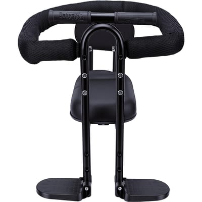 Voorop gemonteerd Kinderfietsstoeltje Veiligheidsbeugel Voorkomt Slippen Spaken Fietsstoel Duurzaam Metaal Dubbel Frame voor Full-height railing black