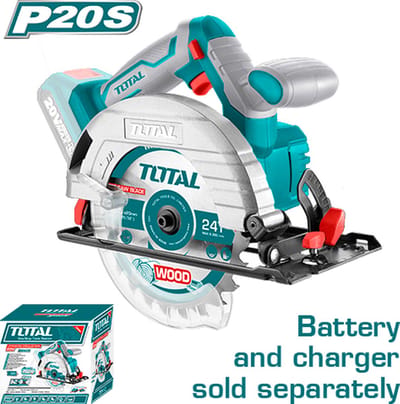 Total Tools Cirkelzaag 165mm - 20V - 4600rpm - 45°/38mm - 90°/55mm - Losse body incl. zaagblad