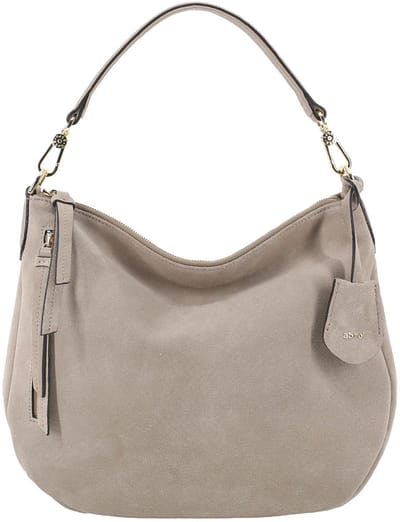 abro Leren schoudertas Leather Suede Hobo Juna Bag Siena Taupe