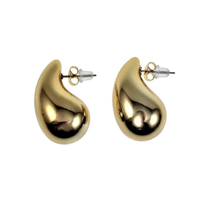 3cm Druppel Oorbellen Dames - Goudkleurig RVS - Grote Druppel Oorknopjes