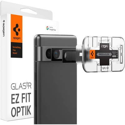 Spigen Camera Lens Protector Geschikt voor Google Pixel 7a - Glas.tR EZ Fit Optik Pro - 9H Tempered Glass - Gemakkelijke Installatie - Zwart 2-Pack