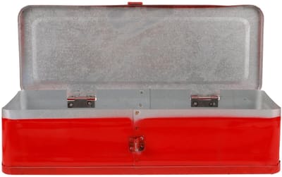 OmGoods - Dailygoody - Gereedschapskist - Metalen organizer - Duurzaam - Rood - Draagbaar voor thuis en auto - Geschikt voor mechanisch gereedschap - Compact fo...
