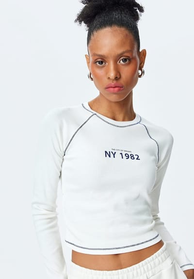 Lange mouw Ronde kraag T-Shirt