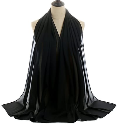 Dames Sjaal – Hoofddoek – Omslagdoek - Dunne omslagsjaal – Shawl – Stola – Multifunctioneel – Ademend - Zwart - LOUZIR
