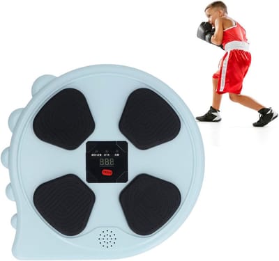 Muziek Boksmachine - Wand Bokstrainer - Fitness Thuis - Realtime Feedback - 32 x 32 x 5 cm - Blauw