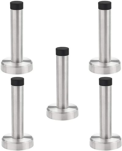 Deurstop Set - Wandmontage Stopper - Muren Beschermen - Heavy Duty RVS - 5 Stuks - Chroom Zwart