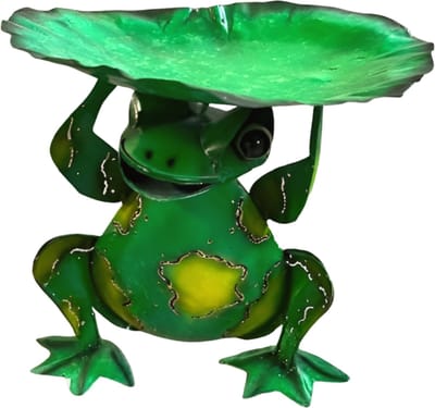 Frog sitting leaf 22xH23cm