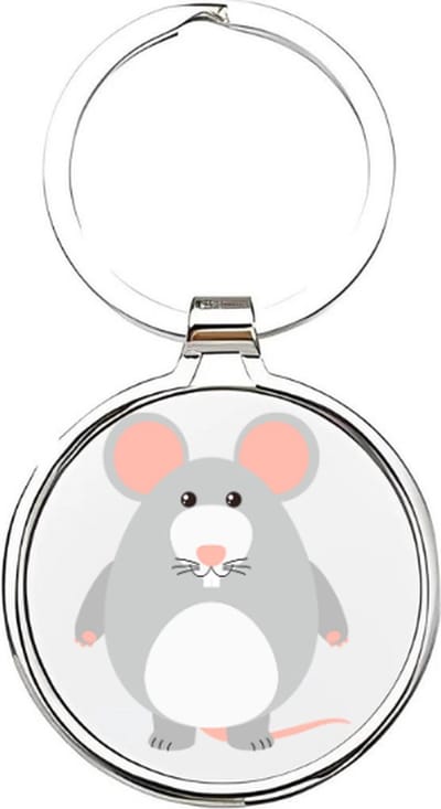Akyol - Muizen Sleutelhanger - muis - dierenliefhebbers - knaagdier - huisdier - rat - hamster - grijze muis - dieren sleutelhanger - cadeau voor dierenliefhebbers - mouse - knaagdieren - 4 x 7,5 CM