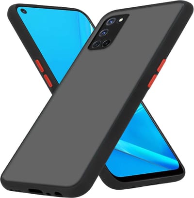 Cadorabo Hoesje geschikt voor Oppo A92 in MATT ZWART - Hybride beschermhoes met TPU siliconen Case Cover binnenkant en matte plastic achterkant