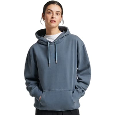 Superdry Dames Trui Garment-dye Code Logo hoodie met oversized pasvorm