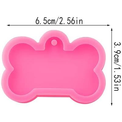 1 stuks Siliconen Hars Sieraden Mallen Hond Bot Vorm Gietmallen voor DIY Sieraden, Sleutelhanger, Ketting Bedels pink