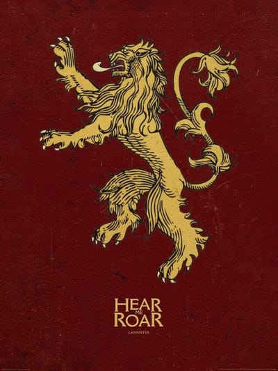 Kunstdruk Game of Thrones - Lannister 60x80cm