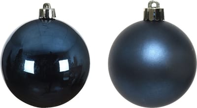 4x stuks glazen kerstballen donkerblauw 10 cm glans en mat - Kerstboomversiering donkerblauw