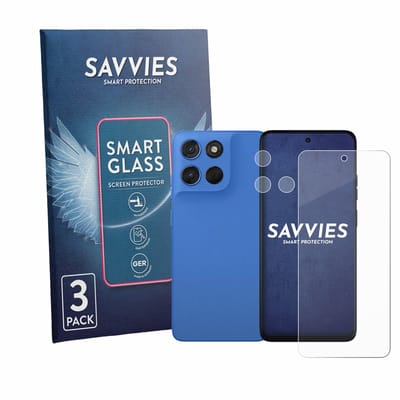3 Stuks Savvies Screenprotector - geschikt voor Motorola Moto G57 (Voor+Camera) - beschermfolie glas transparant