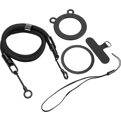 Magnetisch Telefoon Lanyard Verstelbaar Magnetisch Nek Telefoonbandje Beer Vormig voor Sleutels ID Elektronische Producten black