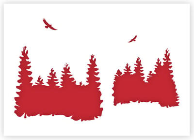 Bomen sjabloon - Kunststof A3 stencil - Kindvriendelijk sjabloon geschikt voor graffiti, airbrush, schilderen, muren, meubilair, taarten en andere doeleinden