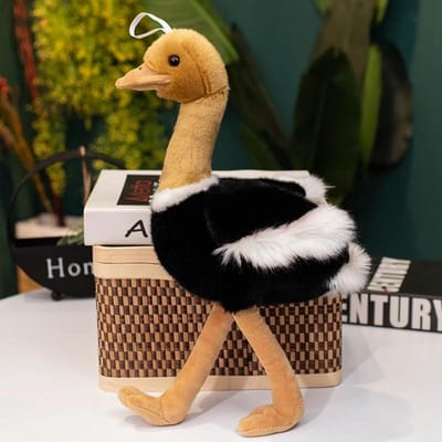 1 Stuk 40Cm50Cm Simulatie Struisvogel Pluche Speelgoed Gevuld Levensgetrouw Dier Pop Zacht Vogel Kussen Schattig Cadeau Voor Kinderen Meisje 40CM zwart