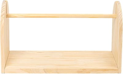 Draadrek Hout - Lint Organizer - Naaigaren Opbergen - Massief Hout - 25 x 12 x 15 cm - Houtkleur
