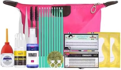 Allecto - Wimperverlenging set - Oefenset - Make-up - Beginners - Wimpertransplantatie - Trainingstoolkit - Nieuwe beginners - Valse wimpers - Geschikt voor make-up - Roze