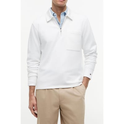 Tommy Hilfiger Essential Terry Quarter-zip White Größe: S | Pullover Outlet | Herren | Weiß