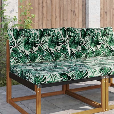 vidaXL - Buitenbankkussen - Polyester - Bladpatroon - 80 - x - 68,5 - cm - Bladpatroon
