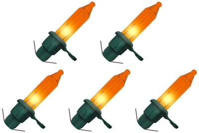 OE Lightning Reserve Kerstlampjes - 5 stuks - Groene Insteek Fitting - 2.5V/0.425W - Oranje Licht