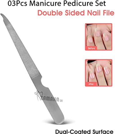 Duurzame Dubbelzijdige Metalen Nagelvijlen - Ergonomische Handgreep voor Professionele Manicure en Pedicure - Set van 3
