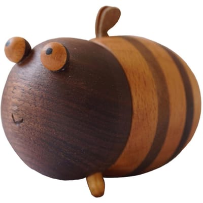 Porte-cure-dents en bois en forme d'abeille, créatif, pour la maison, mignon, dessin animé, artisanat, décoration d'ambiance de bureau brown