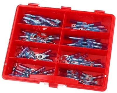Kalitec KALI-1541 Assortimentsdoos Krimpkous Blauw | Krimpratio 3:1 | Temperatuurbereik -40°C tot +1110°C | Polyolefine | Krimpklemmen | Krimpkous