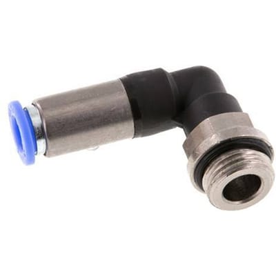 8mm & G3/8'' Zelfsluitende L-insteekkoppeling Vernikkeld messing/PBT buitendraad 0-10 bar
