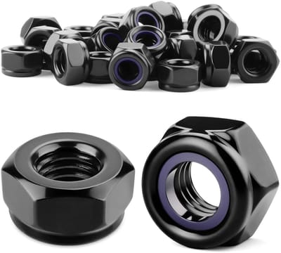 M8 Zeskantmoeren 30 Stuks Zelfsluitende Moeren DIN 985 van Koolstofstaal met Nylon Ring voor Meubelmontage, Tuin en Motoraccessoires