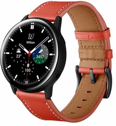 By Qubix - 20mm - lederen bandje - Rood - Geschikt voor Huawei watch GT 2 (42mm) - Huawei watch GT 3 (42mm) - Huawei watch GT 3 Pro (43mm)