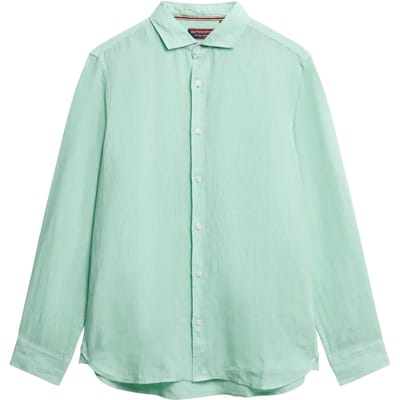 Superdry - Linnen vakantie-overhemd met lange mouwen - Heren - Lange mouwen shirts