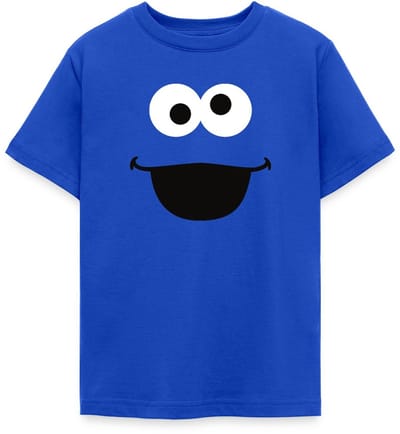 Sesamstraat Cookie Monster Gezicht Kostuum T-Shirt Tiener