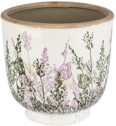Dekoratief | Bloempot 'Lavender Life', keramiek, 16x16x17cm | A260147