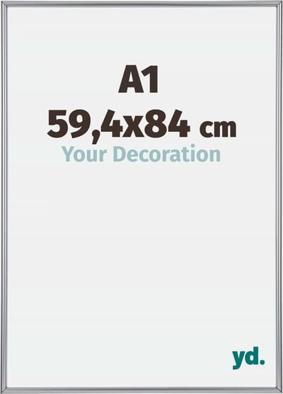 Your Decoration - Fotolijst A1 59,4x84 cm - Kunststof - Zilver Hoogglans - Annecy