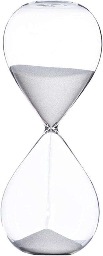 Zandloper Timer - Zandklok - Koken en Spelletjes - Handgemaakt Decoratief - 30 Minuten - Zilver