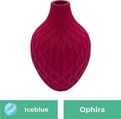 Ophira moderne vaas – Decoratieve vaas - IJsblauw - 3d geprinte vaas – geschikt voor droogbloemen - 20CM