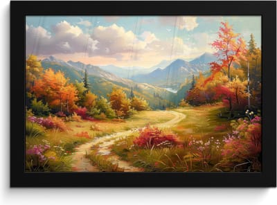 Poster in lijst - Fotolijst 30x20 cm - Posters - Landschap - Illustratie - Natuur - Posterlijst zwart - Decoratie - Wanddecoratie woonkamer - Muurdecoratie slaapkamer