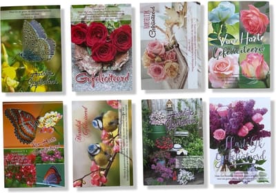 Cards & Crafts 8 Felicitatie Kaarten met bijbeltekst - Neutrale kaarten - 10x15cm