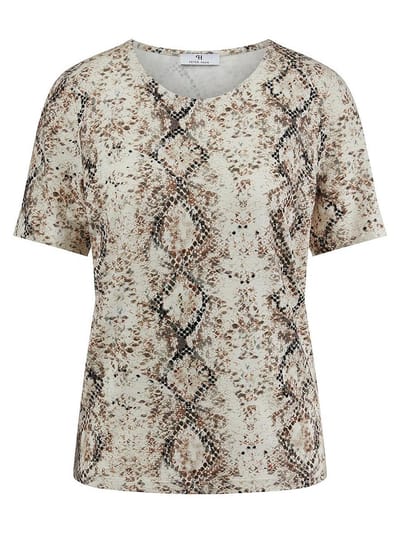Shirt ronde hals Van Peter Hahn beige