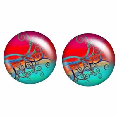 Clip Oorbellen-Tree-2 cm-Rood-Blauw
