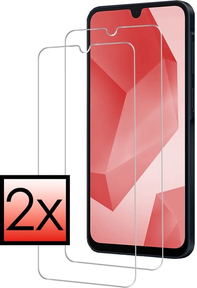 Screenprotector - 2 Stuks - Geschikt voor Samsung Galaxy A16 - Extra Sterk - Beschermglas - Gehard Glas - Tempered Glass - Screen Protector - Bescherm Cover